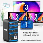 Докінг станція 15 в 1 USB Hub Macbook Type-C 4К 2xHDMI 1xDisplay Port