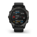 Смарт-часы Garmin Fenix 6 Sapphire серые с черным ремешком