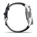 Смарт-часы Garmin Vivomove Luxe серебристый с темно-синим ремешком из итальянской кожи