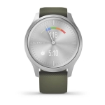 Смарт-часы Garmin Vivomove Style серебристый с травяным силиконовым ремешком