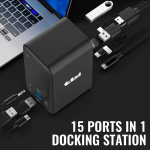 Докінг станція 15 в 1 USB Hub Macbook Type-C 4К 2xHDMI 1xDisplay Port