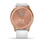 Смарт-часы Garmin Vivomove Style розовое золото с белым силиконовым ремешком