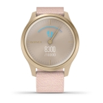 Смарт-часы Garmin Vivomove Style светло-золотистый с плетеным нейлоновым розовым ремешком