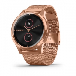 Смарт-часы Garmin Vivomove Luxe розовое золото PVD 18K с ремешком (миланская петля)