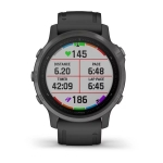 Смарт-часы Garmin Fenix 6s Sapphire серые DLC с черным ремешком