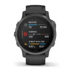 Смарт-часы Garmin Fenix 6s Sapphire серые DLC с черным ремешком