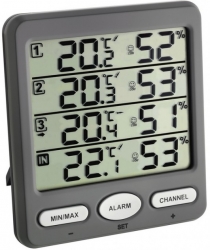 Термогигрометр цифровой TFA 30305410 Klima-Monitor, 3 внешних радиодатчика