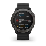 Смарт-часы Garmin Fenix 6X Sapphire серые DLC с черным ремешком