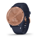 Смарт-часы Garmin Vivomove 3S розовое золото циферблат с темно-синим силиконовым ремешком