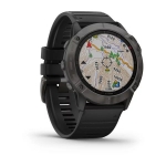 Смарт-часы Garmin Fenix 6X Sapphire серые DLC с черным ремешком