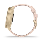 Смарт-часы Garmin Vivomove Style светло-золотистый с плетеным нейлоновым розовым ремешком