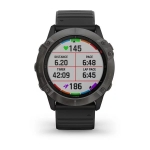 Смарт-часы Garmin Fenix 6X Sapphire серые DLC с черным ремешком