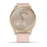 Смарт-часы Garmin Vivomove Style светло-золотистый с плетеным нейлоновым розовым ремешком
