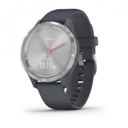 Смарт-часы Garmin Vivomove 3S серебристый циферблат с гранитно-синим силиконовым ремешком