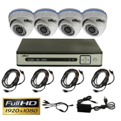 Комплект видеонаблюдения из 4-х камер и видеорегистратора Oltec AHD-QUATTRO-FullHD Dome
