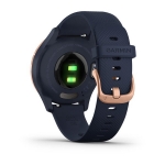 Смарт-часы Garmin Vivomove 3S розовое золото циферблат с темно-синим силиконовым ремешком