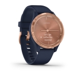 Смарт-часы Garmin Vivomove 3S розовое золото циферблат с темно-синим силиконовым ремешком
