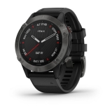 Смарт-часы Garmin Fenix 6 Sapphire серые с черным ремешком