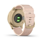 Смарт-часы Garmin Vivomove Style светло-золотистый с плетеным нейлоновым розовым ремешком