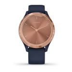 Смарт-часы Garmin Vivomove 3S розовое золото циферблат с темно-синим силиконовым ремешком