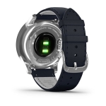 Смарт-часы Garmin Vivomove Luxe серебристый с темно-синим ремешком из итальянской кожи