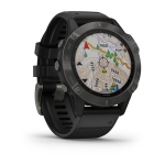 Смарт-часы Garmin Fenix 6 Sapphire серые с черным ремешком