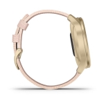 Смарт-часы Garmin Vivomove Style светло-золотистый с плетеным нейлоновым розовым ремешком