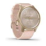 Смарт-часы Garmin Vivomove Style светло-золотистый с плетеным нейлоновым розовым ремешком