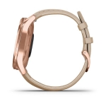 Смарт-часы Garmin Vivomove Luxe розовое золото PVD 18K со светло-песочным ремешком из итальянской кожи