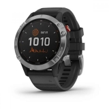 Смарт часы Garmin Fenix 6 Solar серые с чёрным ремешком