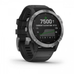 Смарт часы Garmin Fenix 6 Solar серые с чёрным ремешком