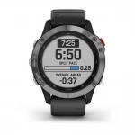 Смарт часы Garmin Fenix 6 Solar серые с чёрным ремешком