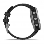 Смарт часы Garmin Fenix 6 Solar серые с чёрным ремешком