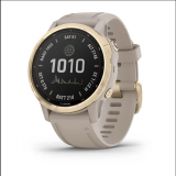 Смарт часы Garmin Fenix 6S Pro Solar золотые с замшевым ремешком