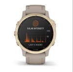 Смарт часы Garmin Fenix 6S Pro Solar золотые с замшевым ремешком
