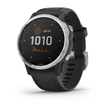 Смарт часы Garmin Fenix 6S Pro Solar серебро с чёрным ремешком