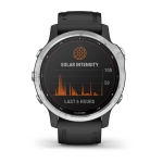 Смарт часы Garmin Fenix 6S Pro Solar серебро с чёрным ремешком