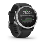 Смарт часы Garmin Fenix 6S Pro Solar серебро с чёрным ремешком