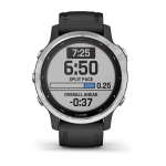 Смарт часы Garmin Fenix 6S Pro Solar серебро с чёрным ремешком