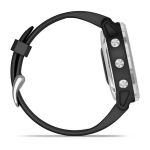 Смарт часы Garmin Fenix 6S Pro Solar серебро с чёрным ремешком