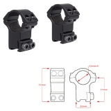 Кольца Hawke Matchmount 1"/9-11mm/High (22102)
