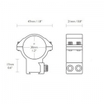 Кольца Hawke Reach Forward 30mm/9-11mm/High extension 2" (22123)