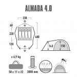 Палатка High Peak Almada 4 (Nimbus Grey)