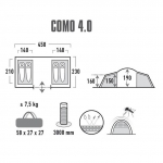 Палатка High Peak Como 4 (Nimbus Grey)