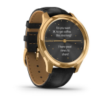 Смарт-часы Garmin Vivomove Luxe золотистые черные с кожаным ремешком из итальянской кожи