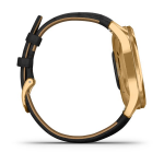 Смарт-часы Garmin Vivomove Luxe золотистые черные с кожаным ремешком из итальянской кожи