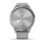 Смарт-часы Garmin Vivomove 3 серебристые с серым силиконовым ремешком