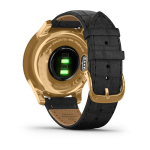Смарт-часы Garmin Vivomove Luxe золотистые черные с кожаным ремешком из итальянской кожи