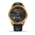 Смарт-часы Garmin Vivomove Luxe золотистые черные с кожаным ремешком из итальянской кожи