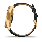 Смарт-часы Garmin Vivomove Luxe золотистые черные с кожаным ремешком из итальянской кожи